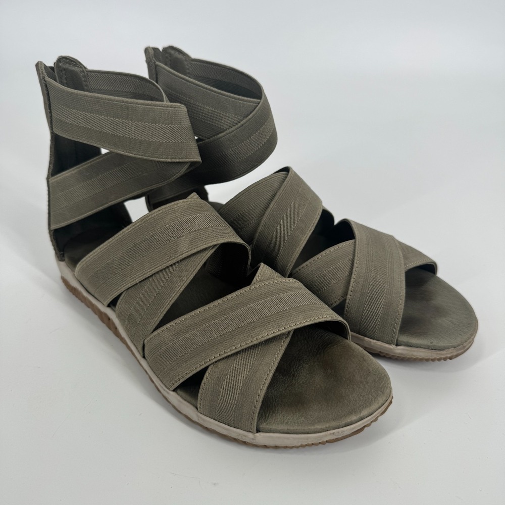 Sorel Olive Green Out N About Strap Sandal Womens 8.5 Strappy Gladiator